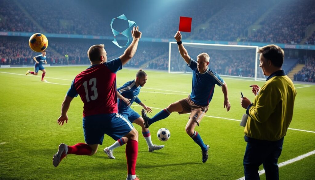 Репортажи о ключевых матчах мирового футбола - иллюстрация