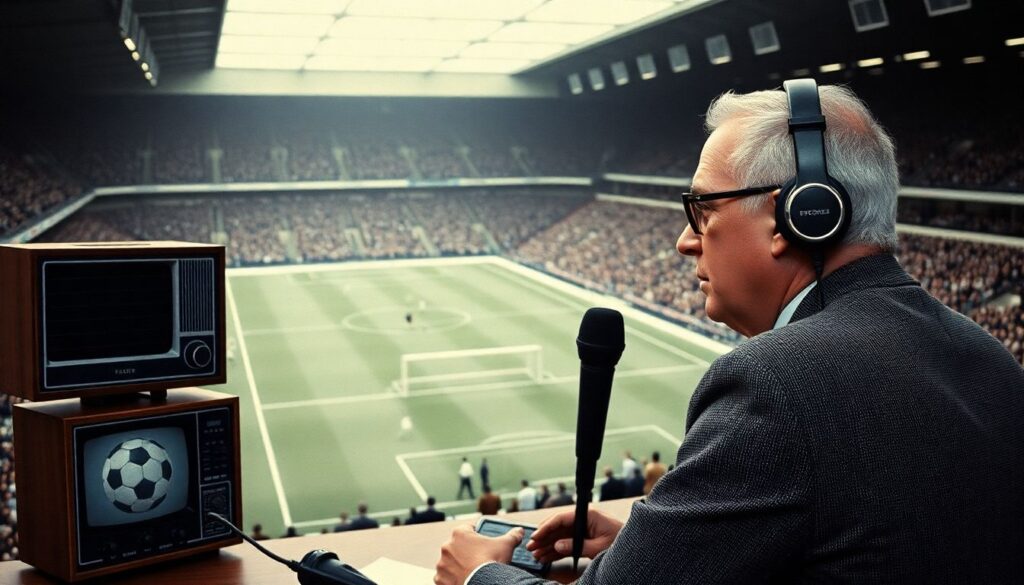 Репортажи о ключевых матчах мирового футбола - иллюстрация