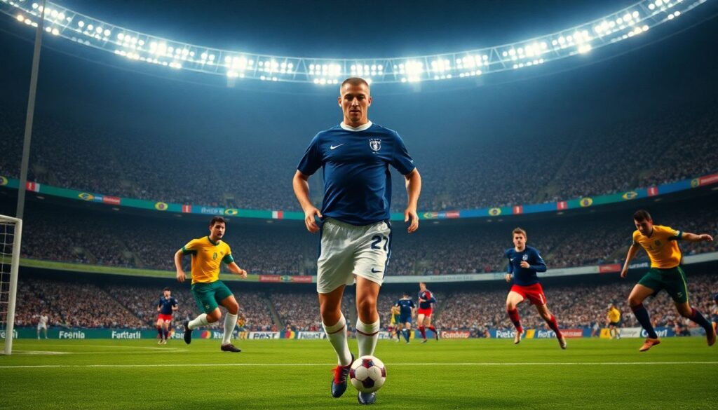 Герои матчей в хрониках мирового футбола - иллюстрация