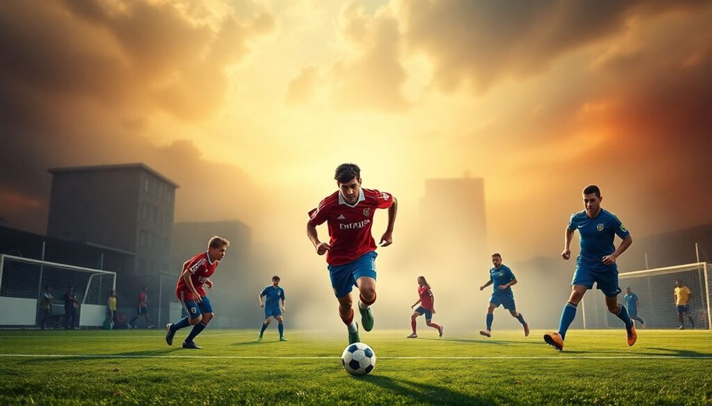 Эпоха звёзд и её герои на поле - иллюстрация