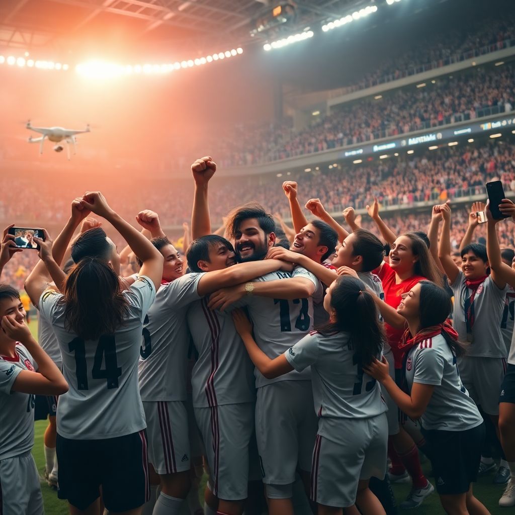 Эмоции побед и радости после финального свистка в футболе